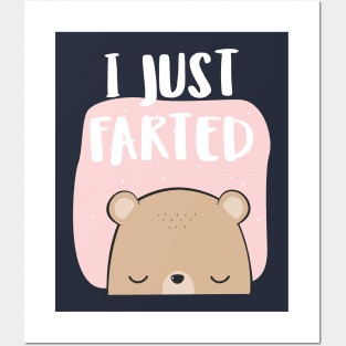 I Farted - Cute But Still - The Smell We All Smelt - Peach Bear Posters and Art